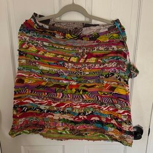 Multicolor Patchwork Mini Skirt